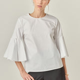 Ruffled Cotton Blend Top