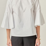 Ruffled Cotton Blend Top