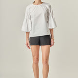 Ruffled Cotton Blend Top