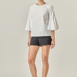 Ruffled Cotton Blend Top