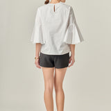 Ruffled Cotton Blend Top