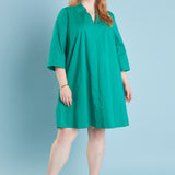 Plus Size A-Line Kaftan Collar Dress