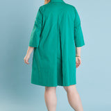 Plus Size A-Line Kaftan Collar Dress