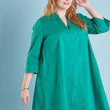 Plus Size A-Line Kaftan Collar Dress