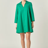 A-Line Kaftan Collar Dress
