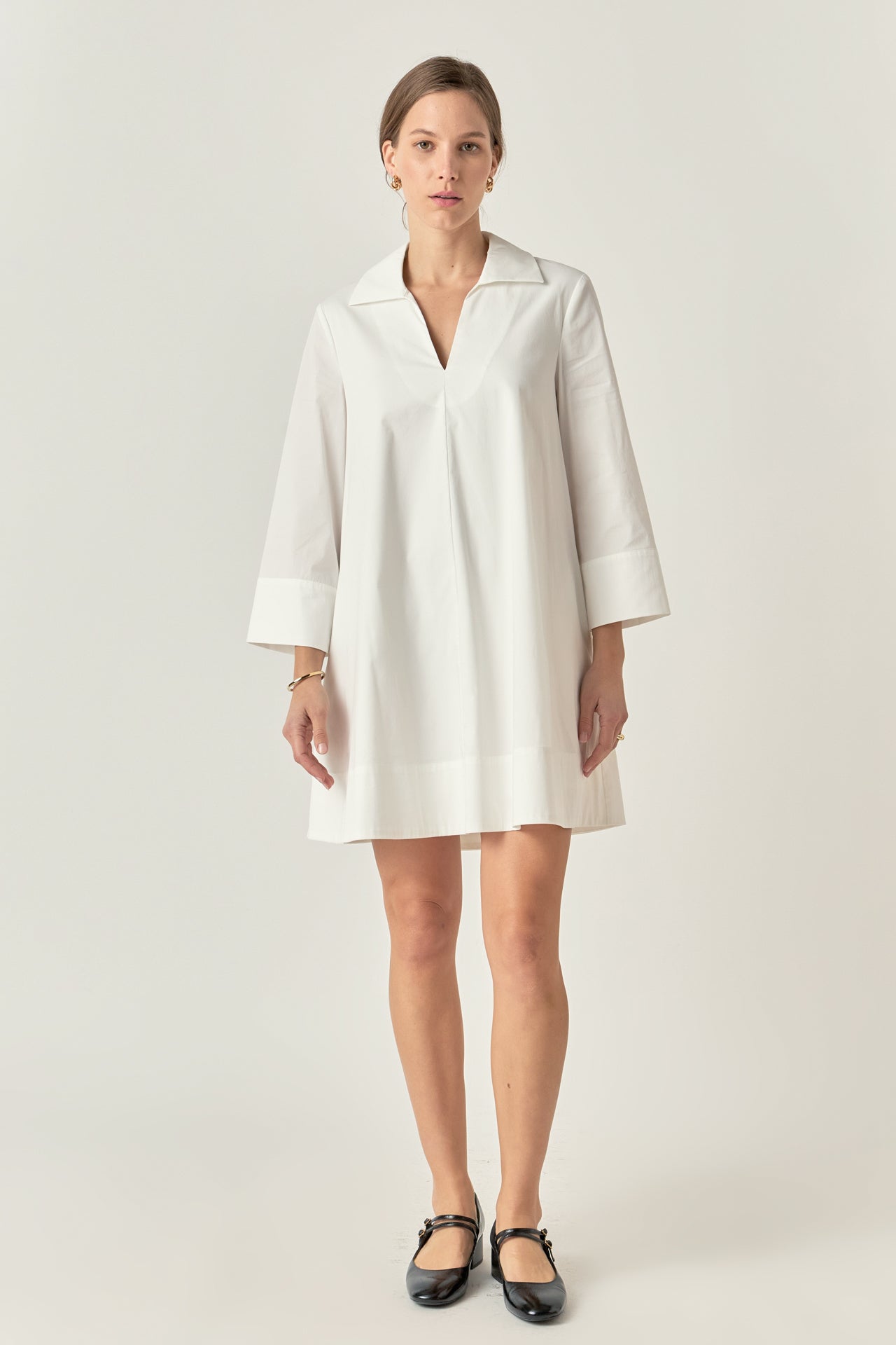 A-Line Kaftan Collar Dress