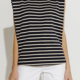 Padded Shoulder Stripe T-Shirt