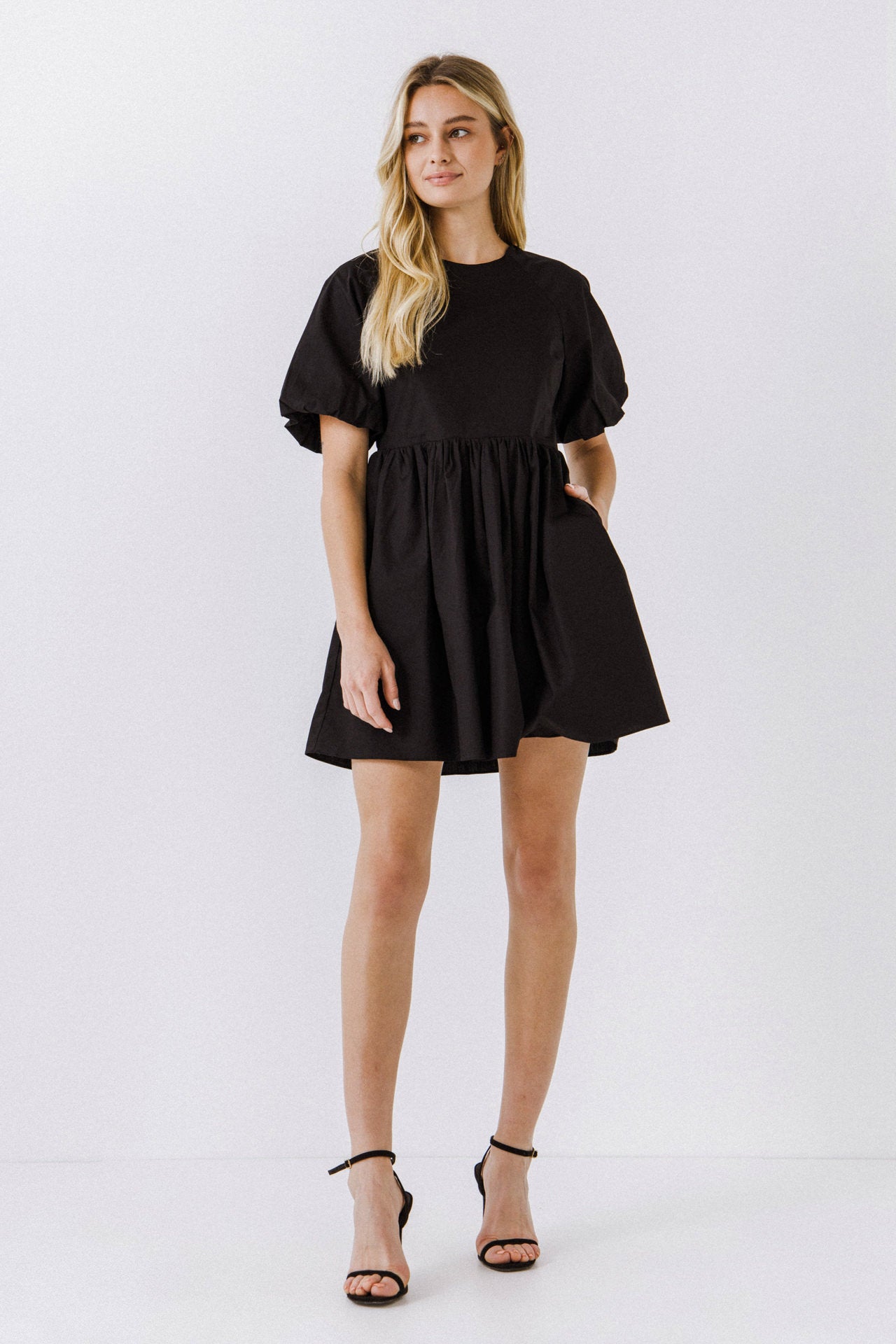 Short Balloon Sleeve Mini Dress English Factory Short Balloon Sleeve Mini Dress English Factory
