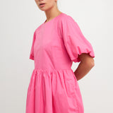Short Balloon Sleeve Mini Dress