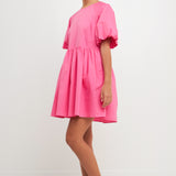 Short Balloon Sleeve Mini Dress