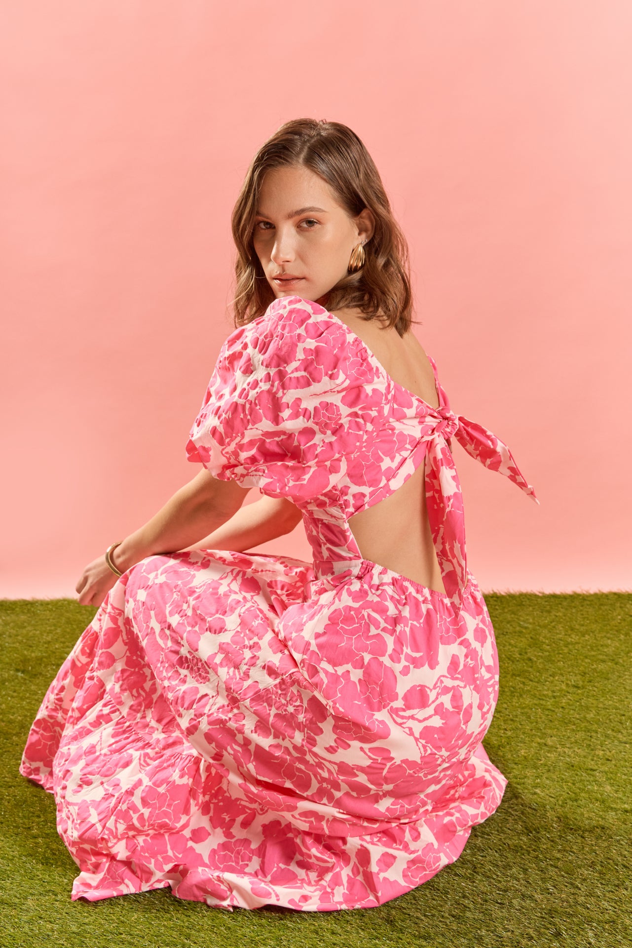 English Factory - Floral Print Maxi Dress FUCHSIA / XS English Factory - Floral Print Maxi Dress FUCHSIA / XS