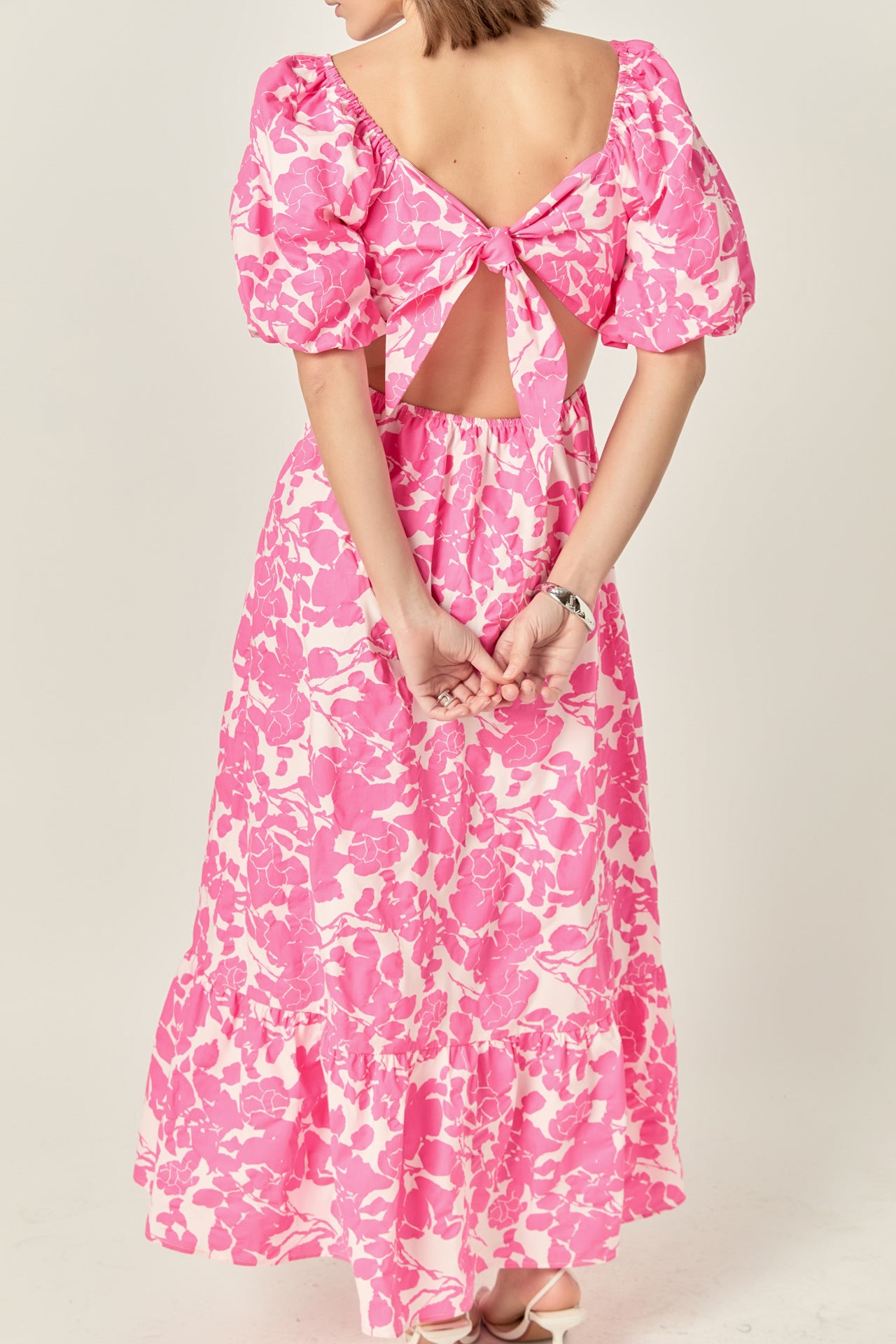 flower maxi dress uk Thelma Pink Floral Maxi Dress