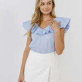 Ruffle at Neckline Top