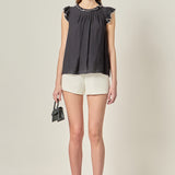 Contrast Stitch Sleeveless Top