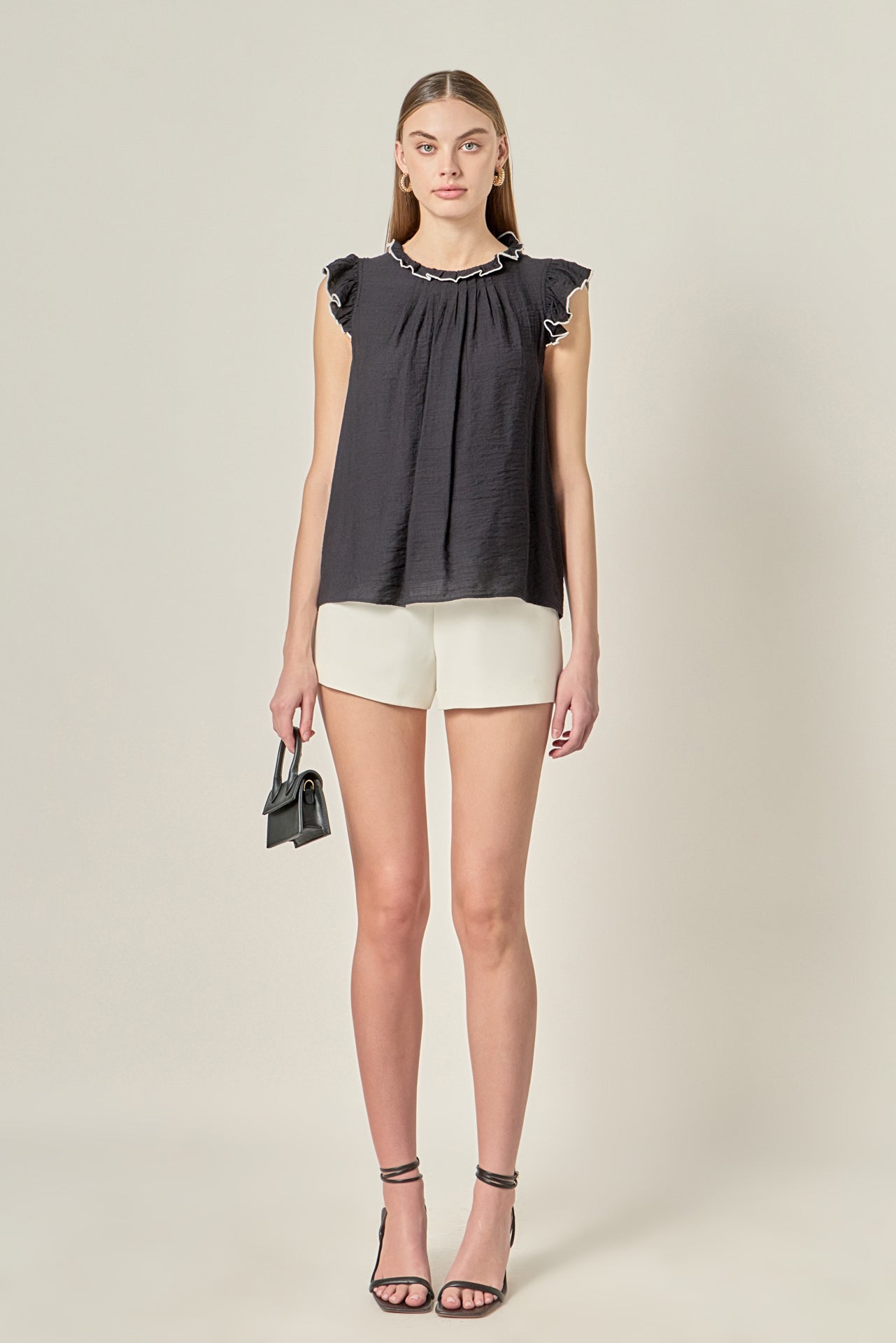 Contrast Stitch Sleeveless Top