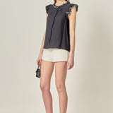 Contrast Stitch Sleeveless Top