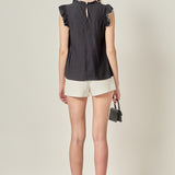 Contrast Stitch Sleeveless Top