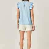 Contrast Stitch Sleeveless Top