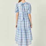 Check Print Midi Dress
