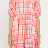 Check Print Midi Dress
