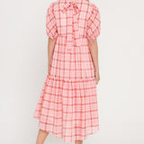 Check Print Midi Dress