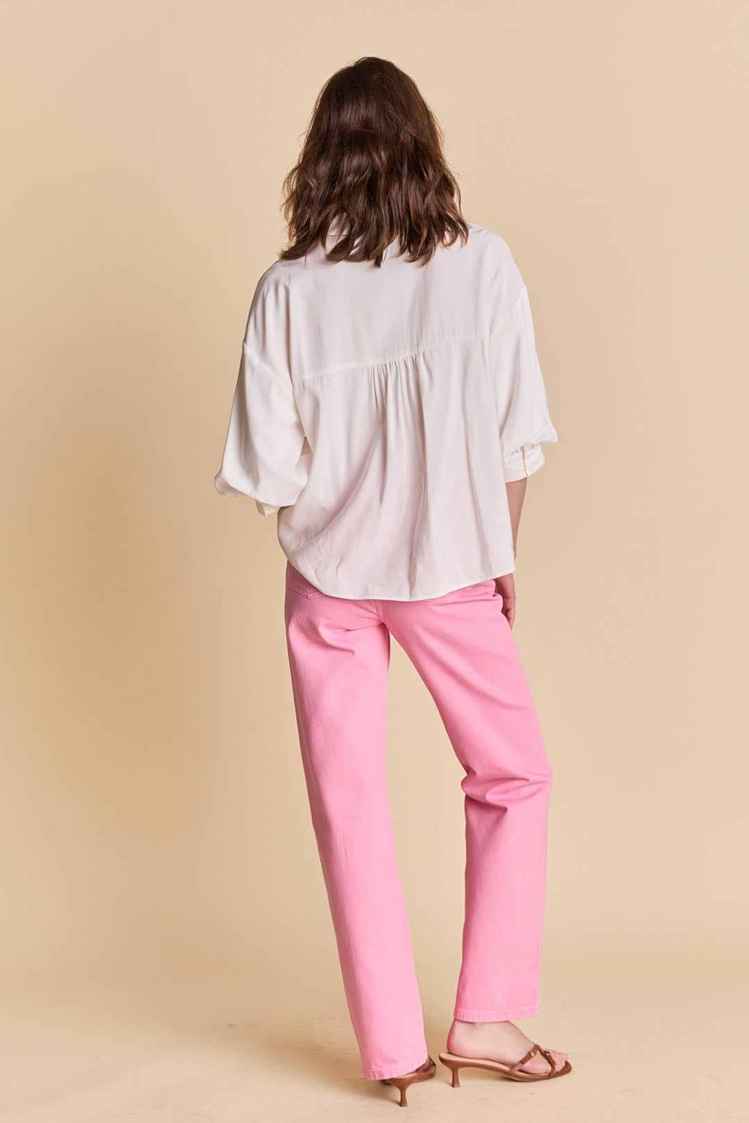 BALLOON SLEEVE FLOWY SHIRT