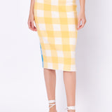 Multi Gingham Pencil Skirt