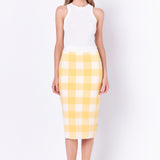 Multi Gingham Pencil Skirt