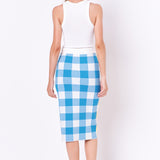 Multi Gingham Pencil Skirt