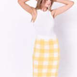 Multi Gingham Pencil Skirt