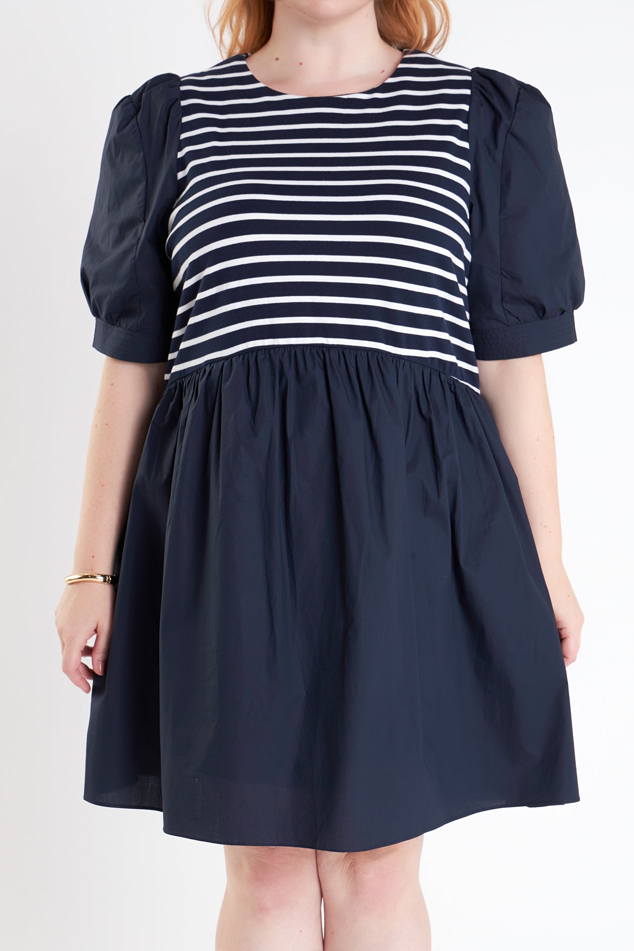 english factory high low knit combo dress Mixed Media English Factory