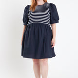 High Low Knit Combo Dress