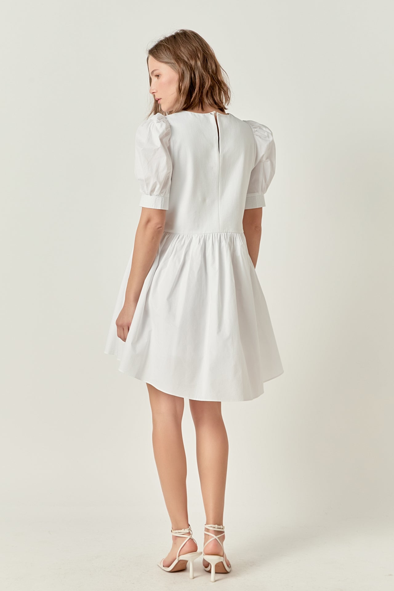 English Factory - High Low Knit Combo Dress White / XS English Factory - High Low Knit Combo Dress White / XS