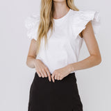 Short Balloon Sleeve Top