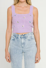 Load image into Gallery viewer, Floral Embroidered Knit Top
