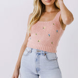 Floral Embroidered Knit Top