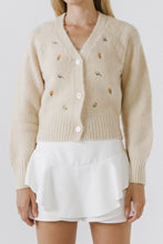 Load image into Gallery viewer, Floral Embroidered Knit Cardigan
