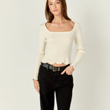 Scallop Hem Long Sleeve Sweater