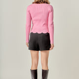 Scallop Hem Long Sleeve Sweater