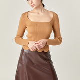 Scallop Hem Long Sleeve Sweater