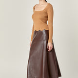 Scallop Hem Long Sleeve Sweater