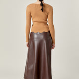 Scallop Hem Long Sleeve Sweater