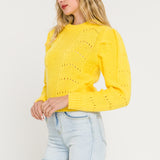 Pleated Long Sleeve Sweater