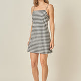Gingham Slip Mini Dress