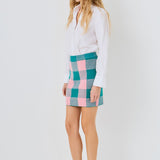 Gingham Mini Skirt