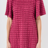 Tiered Jersey Mini Dress With Embroidery