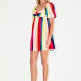 Multi Color Stripe Mini Dress