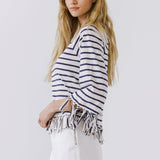 Strip Top with Fringe Detail