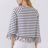 Strip Top with Fringe Detail