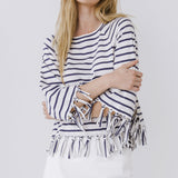 Strip Top with Fringe Detail